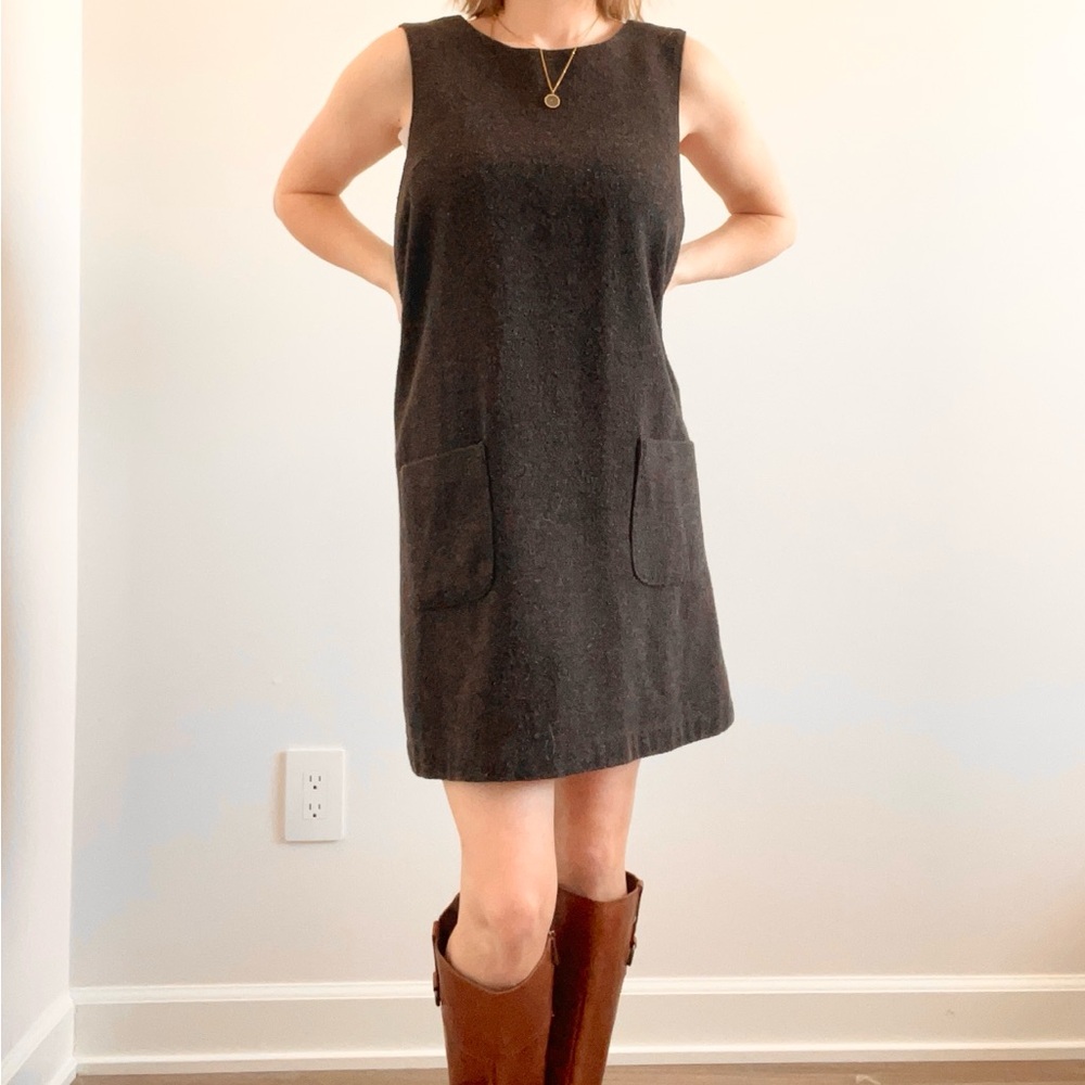 Vintage Gap Wool Chocolate Brown Patch Pocket Dre… - image 3
